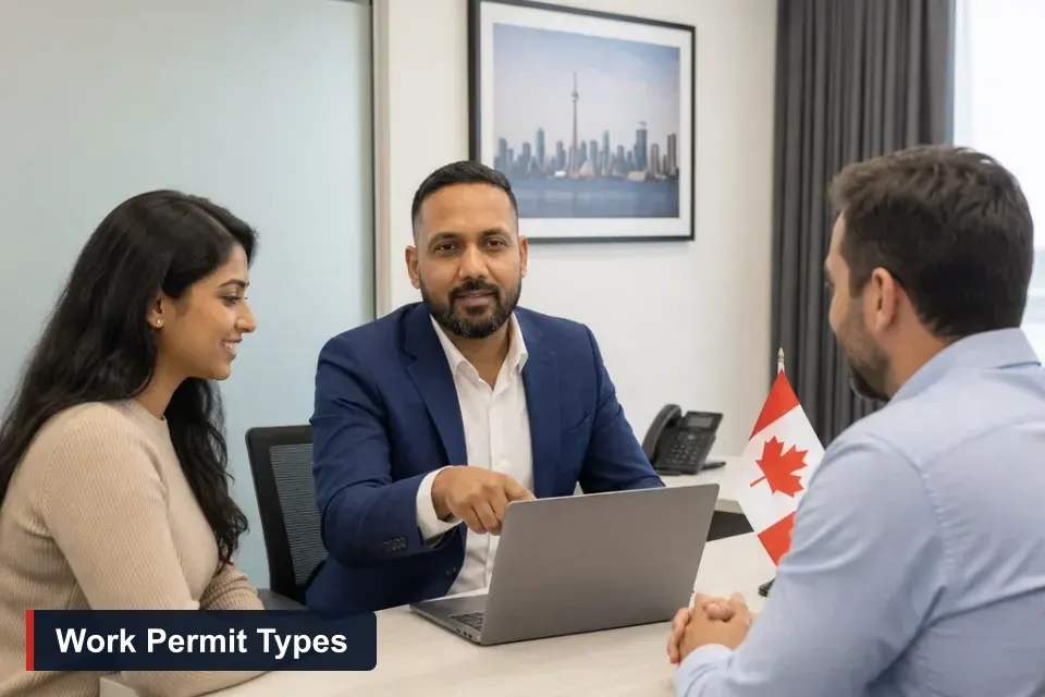 Canadian work permit types: Sanjay Singh Kumar, RCIC at VMC Immigration, explains permit options to an employer and a new foreign tech worker