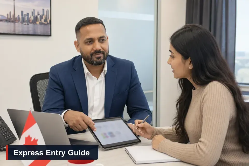 Express Entry beginner's guide: Sanjay Singh Kumar, RCIC at VMC Immigration, walks a software developer through the steps at the Brampton office